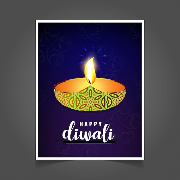 Diwali design with purple background and typography vector