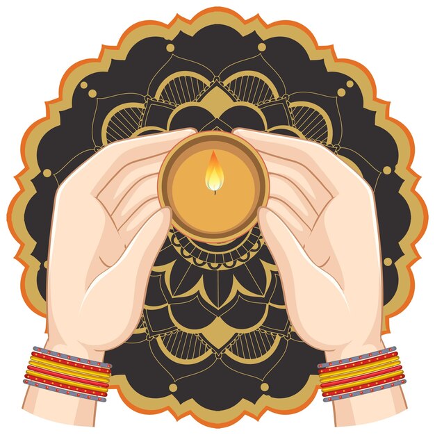 Free vector diwali diya concept vector