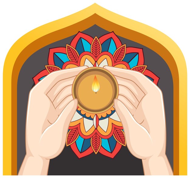 Diwali diya concept vector