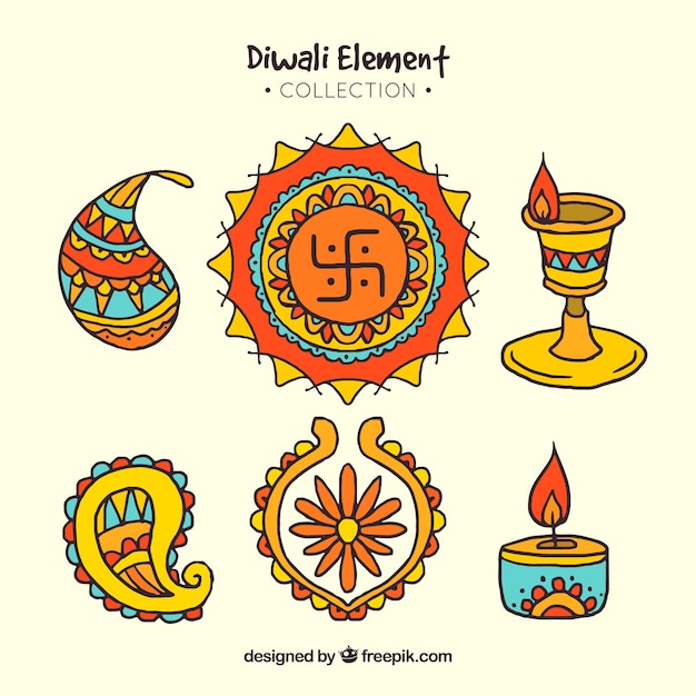 Free Vector diwali elements colection