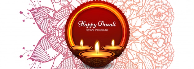 Diwali festival colorful decorative banner