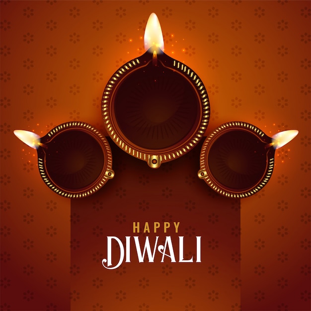 Diwali festival diya background design template