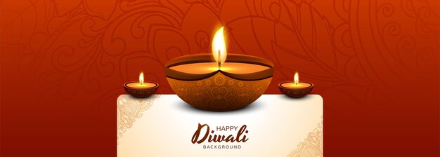 Diwali festival holiday card banner background