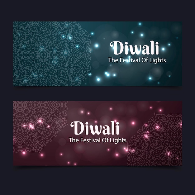 Diwali the festival of lights banners
