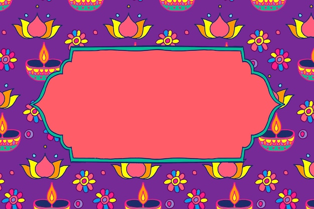 Free vector diwali festival rangoli indian frame