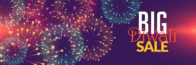 Free vector diwali fireworks sale background design