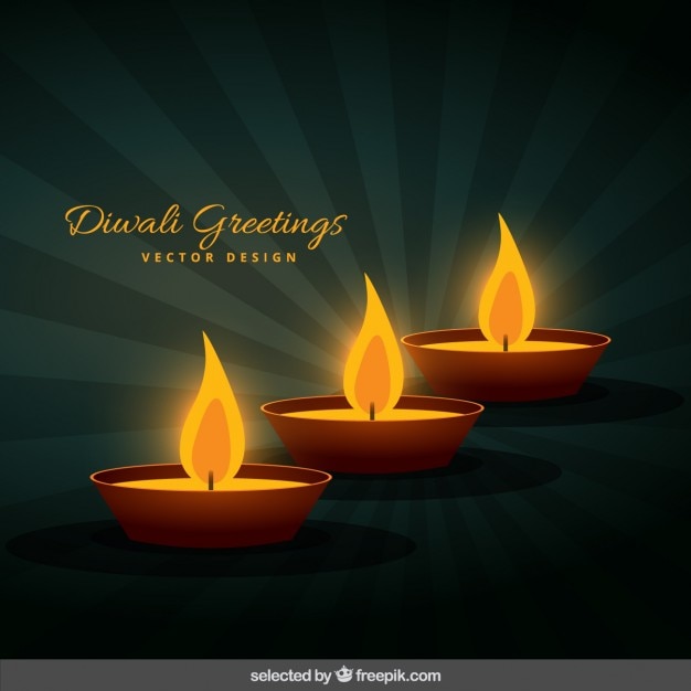 Diwali greeting with dark green background