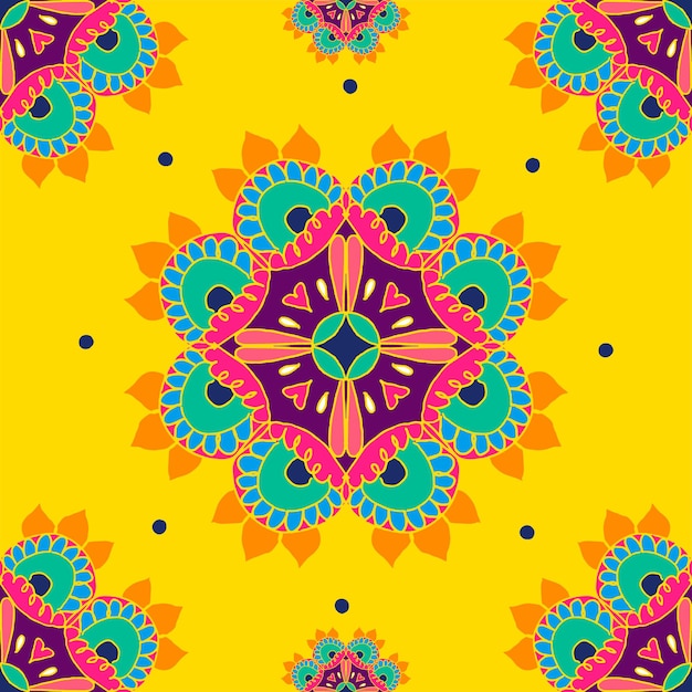 Free vector diwali indian mandala  pattern background