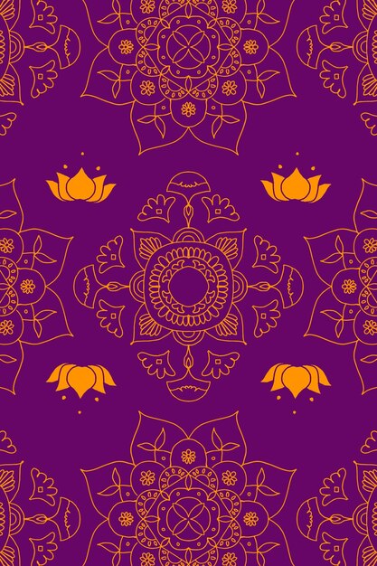 Diwali Indian mandala purple background vector