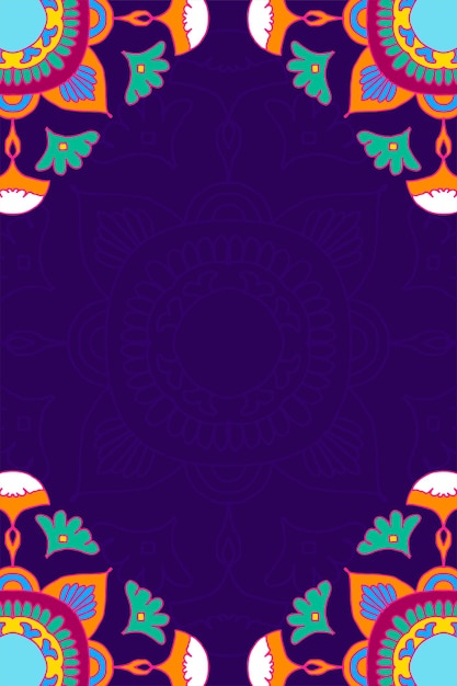 Diwali Indian mandala purple background vector