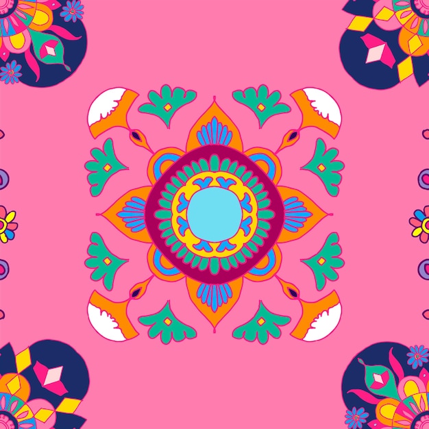 Free vector diwali indian mandala vector pattern background