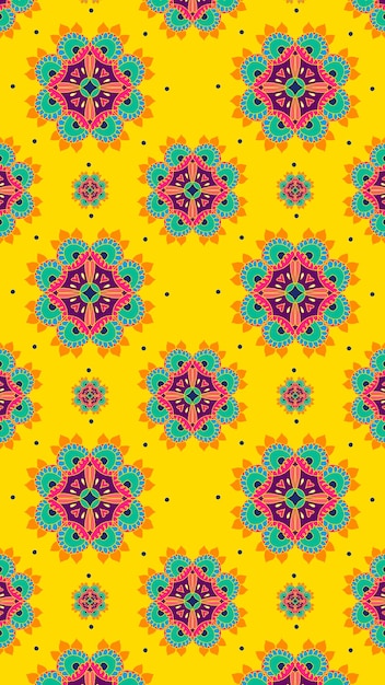 Free vector diwali indian mandala vector pattern phone wallpaper