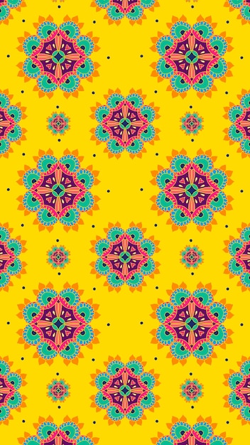 Diwali indian mandala vector pattern phone wallpaper