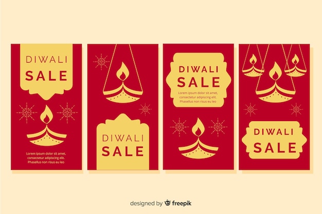 Storie di diwali instagram in giallo e rosso