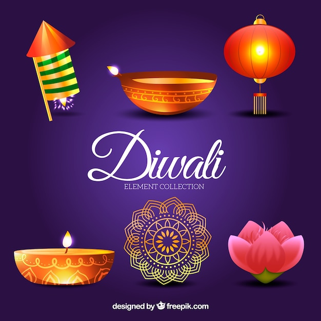 Collezione di luci di diwali