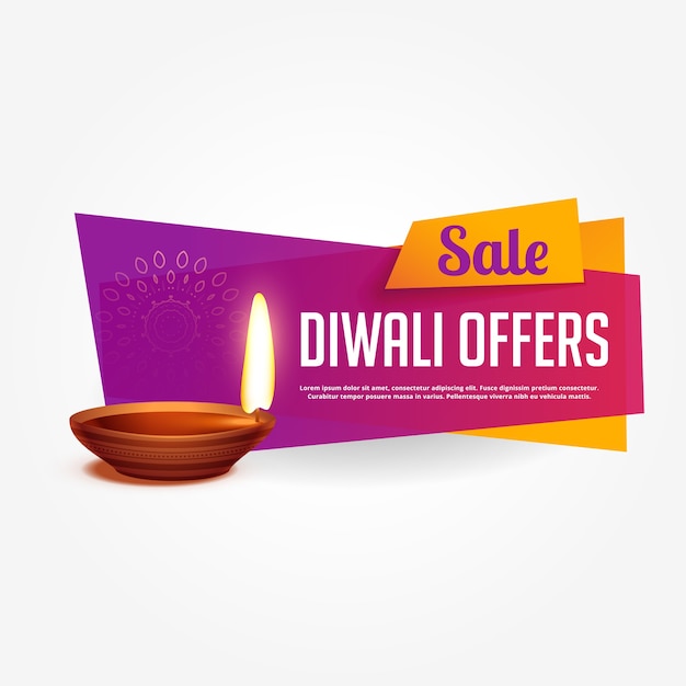 Diwali offerta e vendita voucher design con colori vivaci