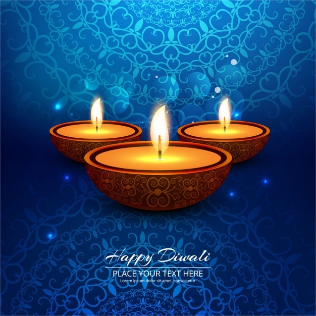 Free vector diwali ornamental blue background