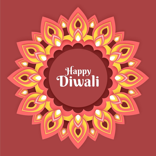 Free vector diwali in paper style