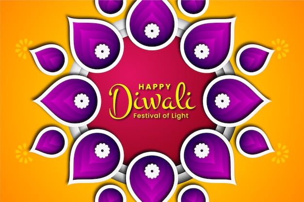 Free vector diwali in paper style