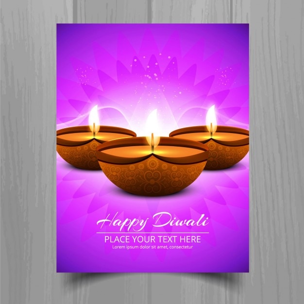 Diwali purple greeting card