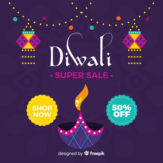 Free vector diwali sale background