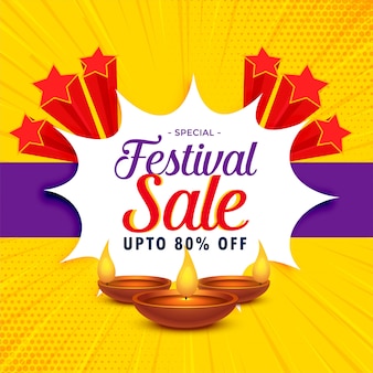 Diwali sale banner or poster design for festival season