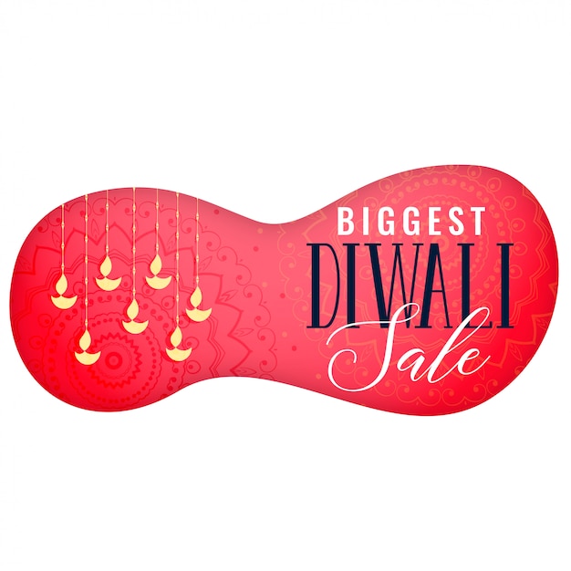 Diyaアートを吊るしたdiwaliセールスバナー