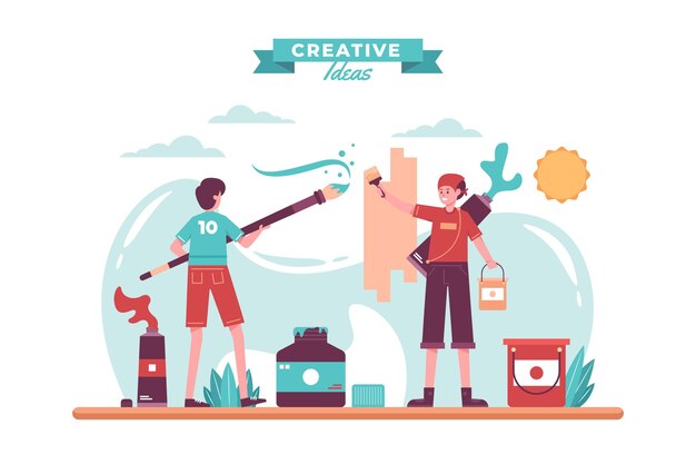 Diy creative workshop concept illustrated