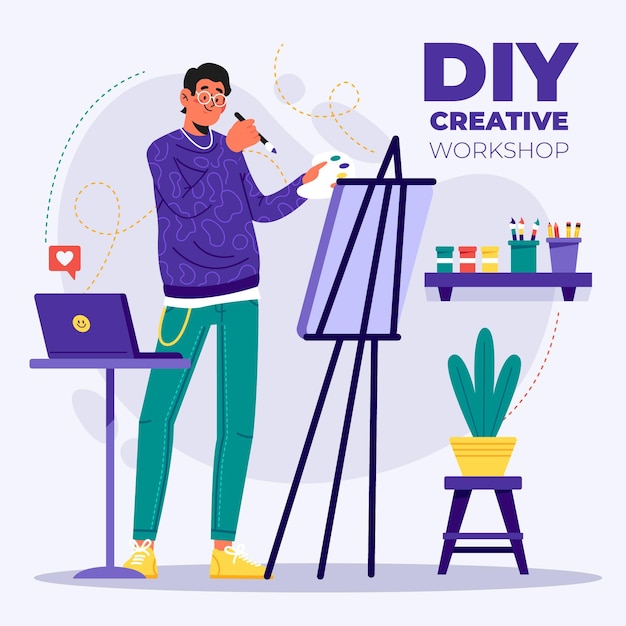 Diy creative workshop concept