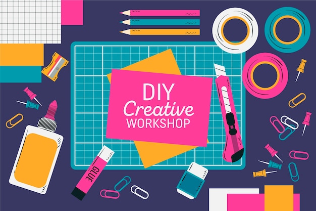 Diyクリエイティブワークショップのイラスト 無料のベクター Diyクリエイティブワークショップのイラスト 無料のベクター