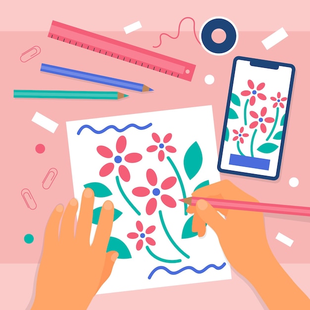 Free vector diy creative workshop illustrated