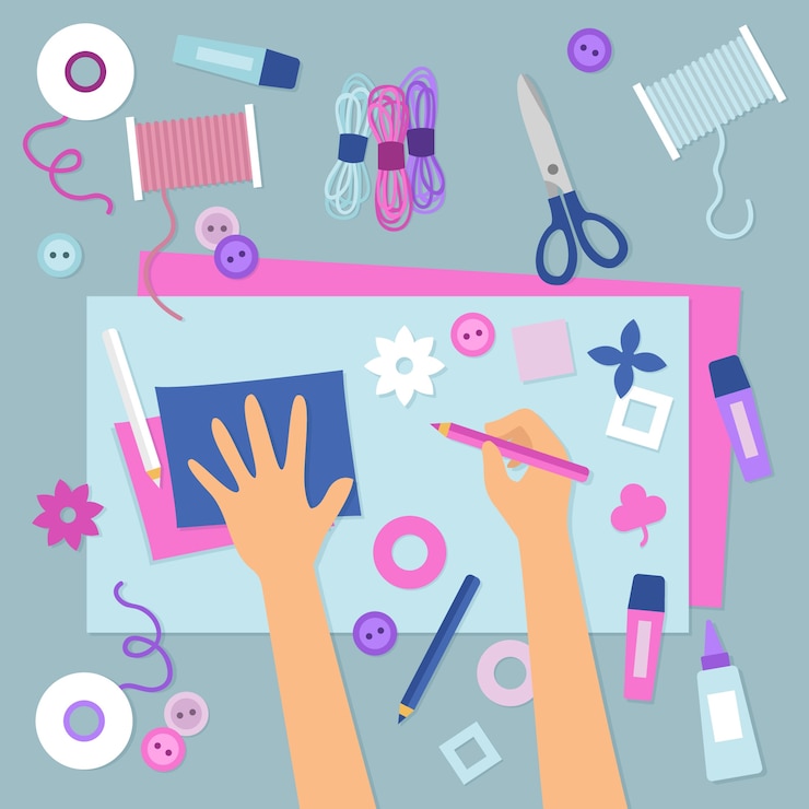 मुफ़्त वेक्टर diy creative workshop illustration