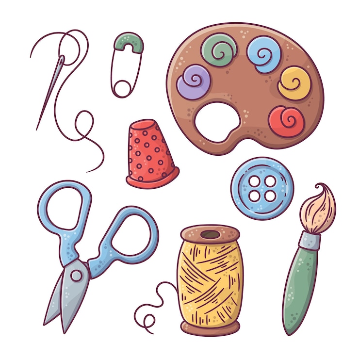 Free Vector diy creative workshop with paintings tools