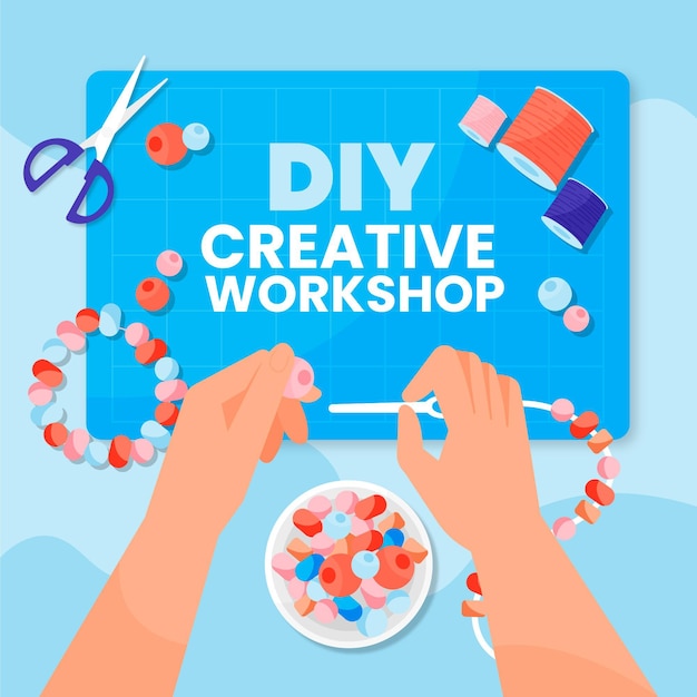 Free vector diy creative workshop