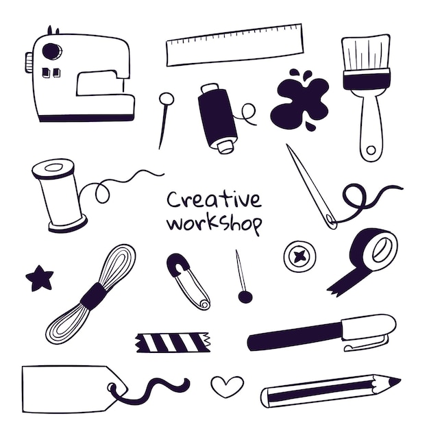 Free vector diy creative workshop