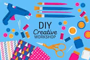 Free vector diy creative workshop