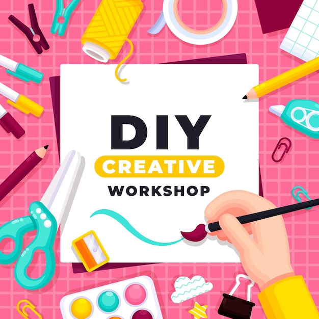 Free vector diy creative workshop