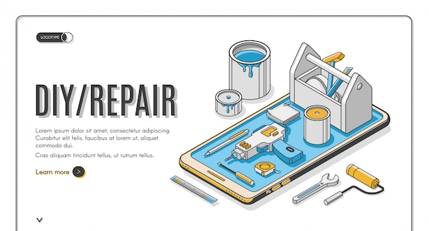 Diy repair isometric banner