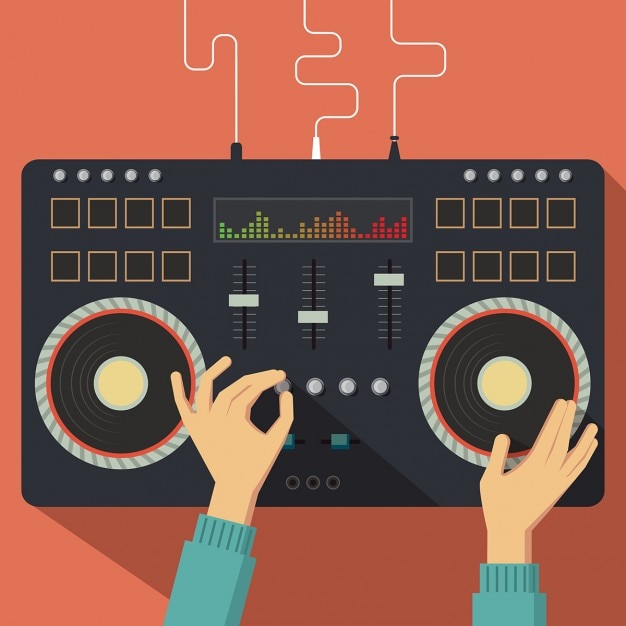 Free Vector a dj in action