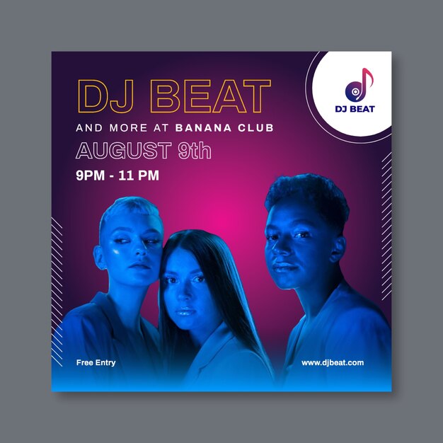 Dj beat шаблон поста в facebook