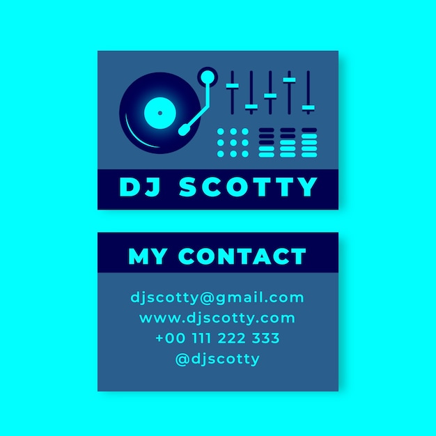 Free vector dj  business card template design