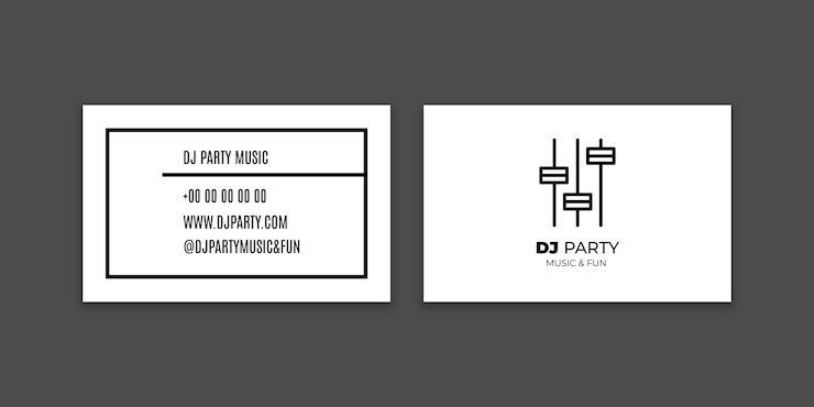 무료 Vector dj 명함 템플릿 디자인