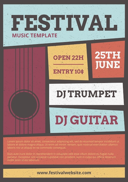 Free vector dj music festival poster