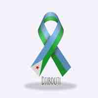 Free vector djibouti flag ribbon design