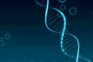 Free vector dna biotechnology science background vector in blue futuristic style with blank space