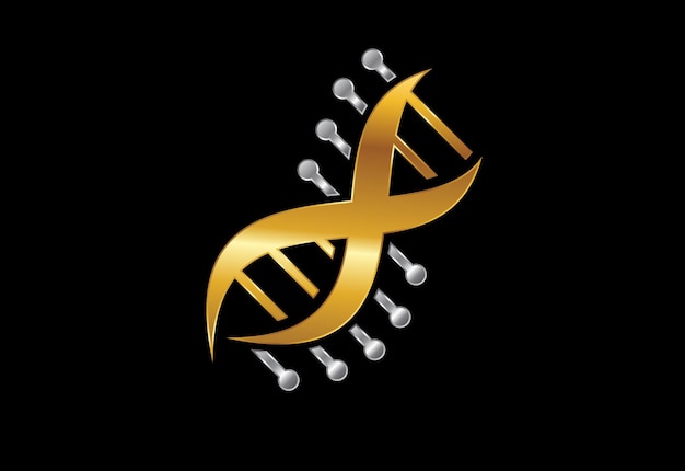 Шаблон дизайна логотипа вектор днк генетика векторный дизайн