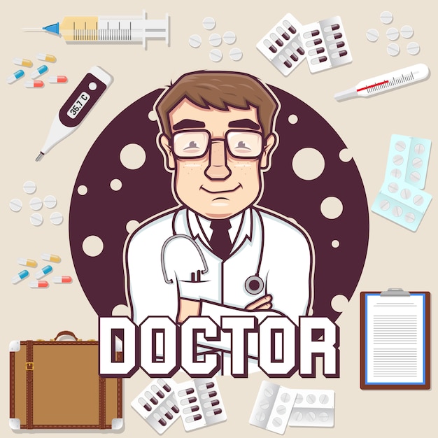 Vettore gratuito disegno di sfondo del medico