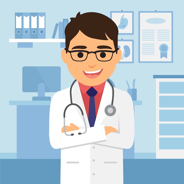 Free vector doctor character background