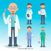Free vector doctor character collection