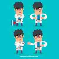 Free vector doctor character collection